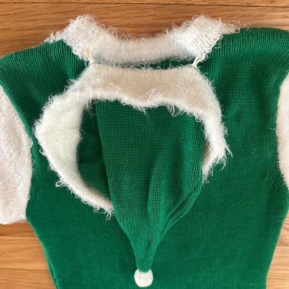 Holiday Elf Dress Sweater Dress Girls Green White Size Medium - Picture 9 of 14